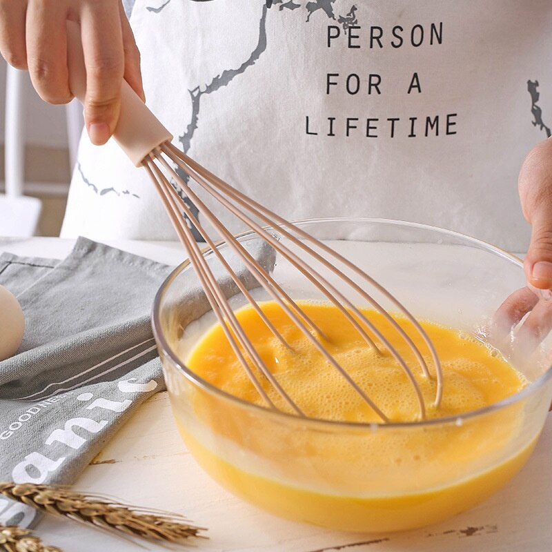 Manual Egg Beater Handheld Silicone Stainless Steel Household Kitchen Baking Tools