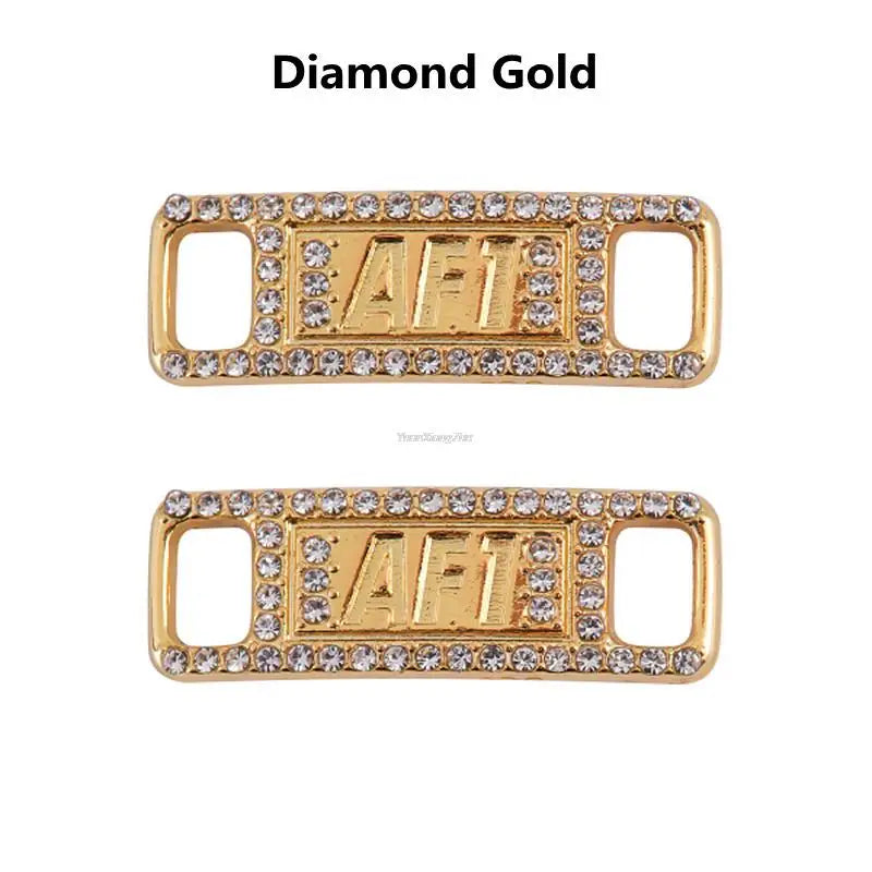 New AF1 Diamond Shoe Charms Fashion Laces Buckle Quality Metal Shoelaces Decorations Chapa Air Force 1 Shoes Accessories