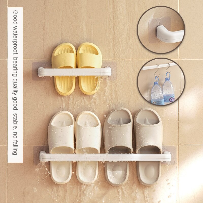 Slipper Rack Bathroom Wall-Mounted Household Bathroom Storage Shoes Drain Shelf