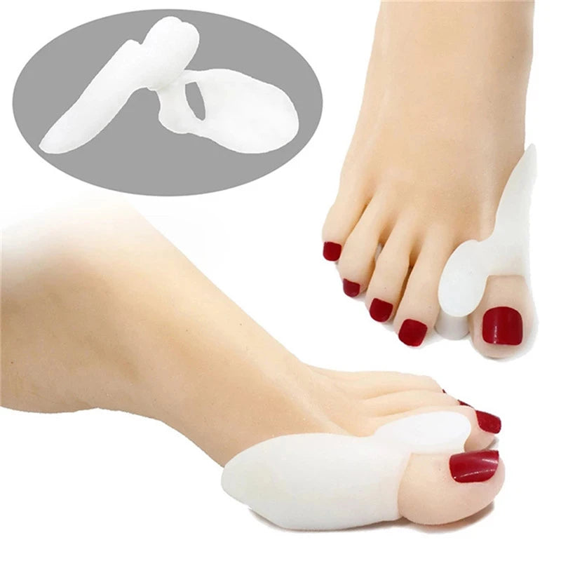 2pcs Silicone Gel Thumb Corrector Bunion Little Toe Protector Separator Hallux Valgus Finger Straightener Foot Care Relief Pads