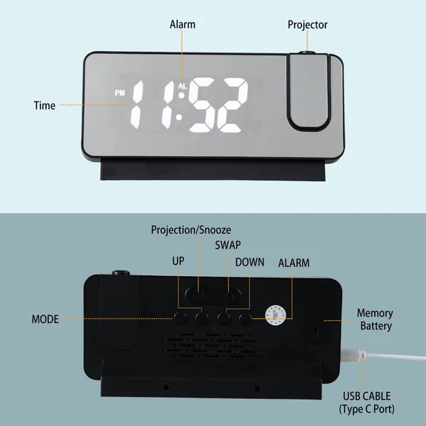 🔥49% Off🔥LED Projection Alarm Clock⏰