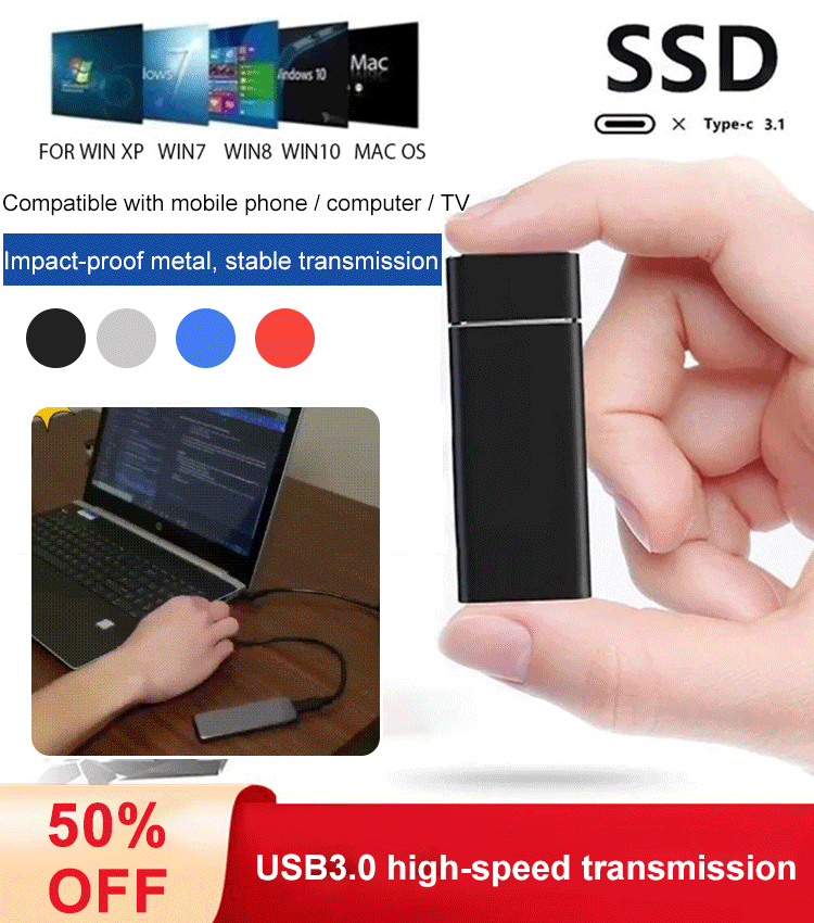 🔥2023 New Hot Sale🔥Exclusive for Cross-Border SSD Expansion Upgrade M.2 High-Speed Transmission Mobile SSD